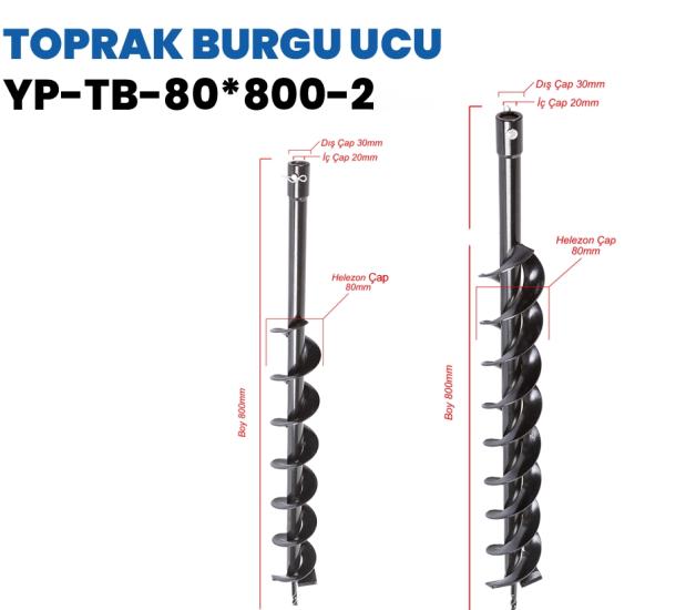 Balatlı YP-TB-80*800-2 Toprak Burgu Ucu