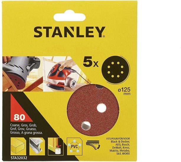 Stanley 125mm Eksantrik Zımpara Kağıtları