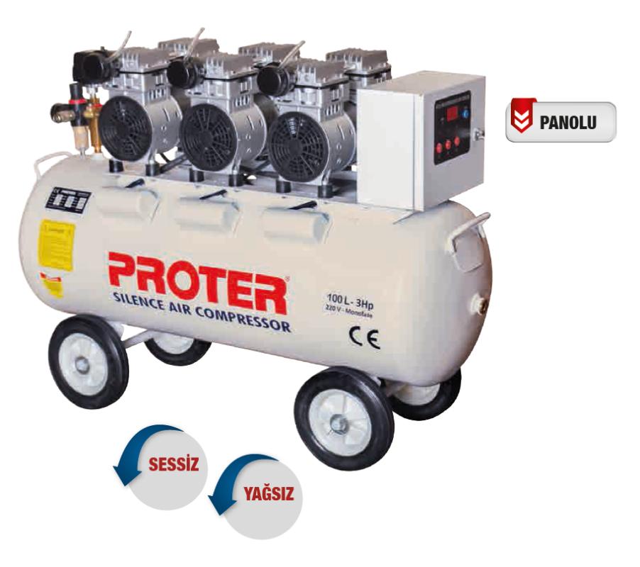 Proter%20100%20Lt%203HP%20Yağsız%20ve%20Sessiz%20Kmopresör