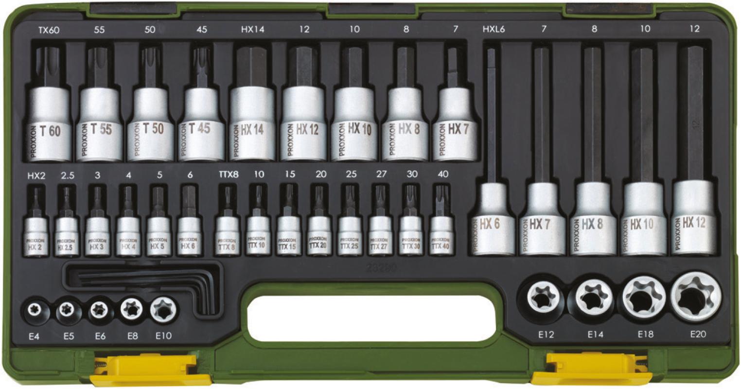 Proxxon%2023290%201/4-1/2’’%20Cırcır%20Kollu%2042%20Parçalı%20Torx%20ve%20Allen%20Lokma%20Uç%20Takımı