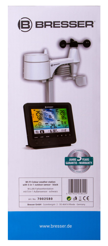 Bresser%205-in-1%20Wi-Fi%20Weather%20Station%20with%20Colour%20Display,%20black