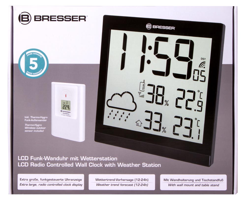 Bresser%20TemeoTrend%20JC%20LCD%20RC%20Weather%20Station%20(Wall%20clock),%20black