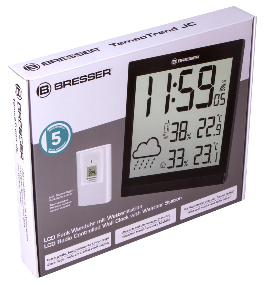 Bresser%20TemeoTrend%20JC%20LCD%20RC%20Weather%20Station%20(Wall%20clock),%20black