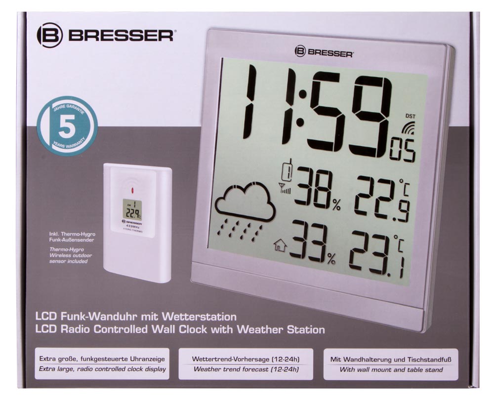 Bresser%20TemeoTrend%20JC%20LCD%20RC%20Weather%20Station%20(Wall%20clock),%20silver