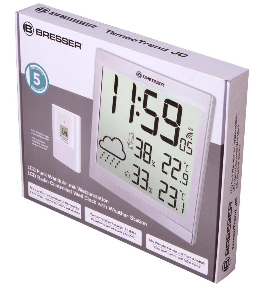 Bresser%20TemeoTrend%20JC%20LCD%20RC%20Weather%20Station%20(Wall%20clock),%20silver