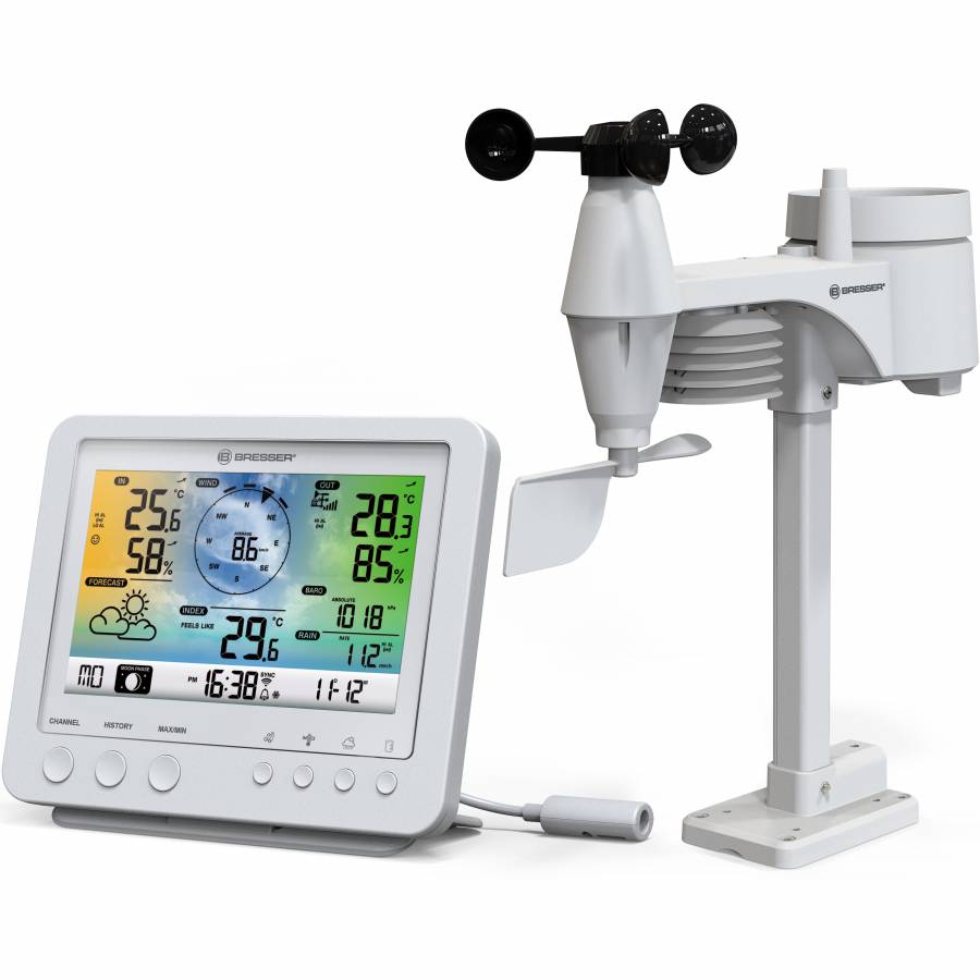 Bresser%205-in-1%20Wi-Fi%20Weather%20Station%20with%20Colour%20Display,%20white