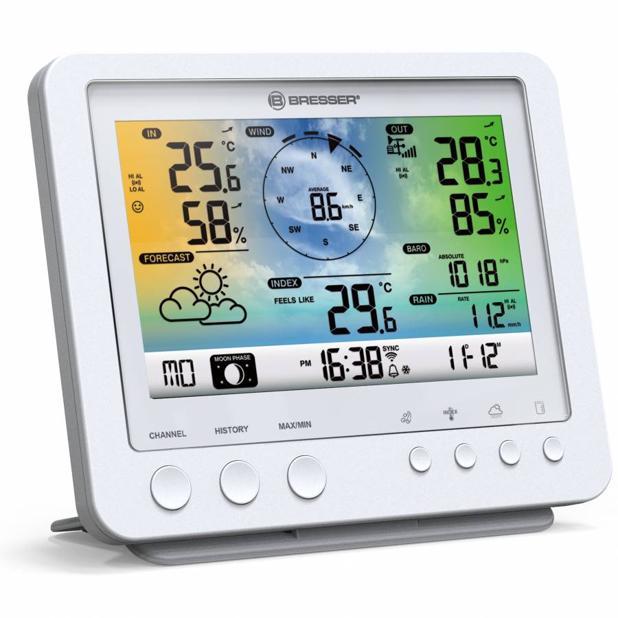 Bresser%205-in-1%20Wi-Fi%20Weather%20Station%20with%20Colour%20Display,%20white