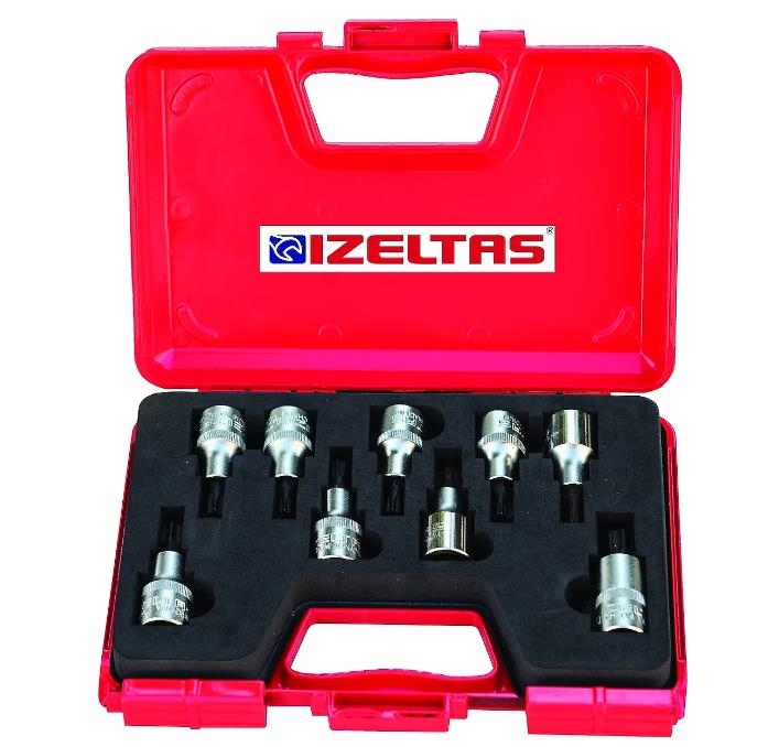 İzeltaş%201113%2000%206009%201/2”%20Lokmalı%20Torx®%20Uç%20Takımı%20(60%20mm,%209%20parça)