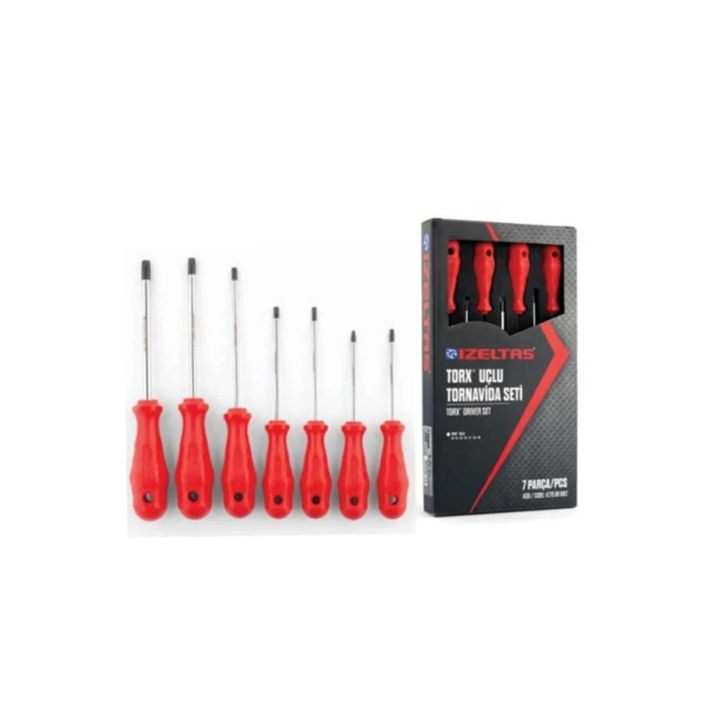 İzeltaş%204775%2000%208107%20Torx®%20Uçlu%20Tornavida%20Takımı%20(7%20Parça)