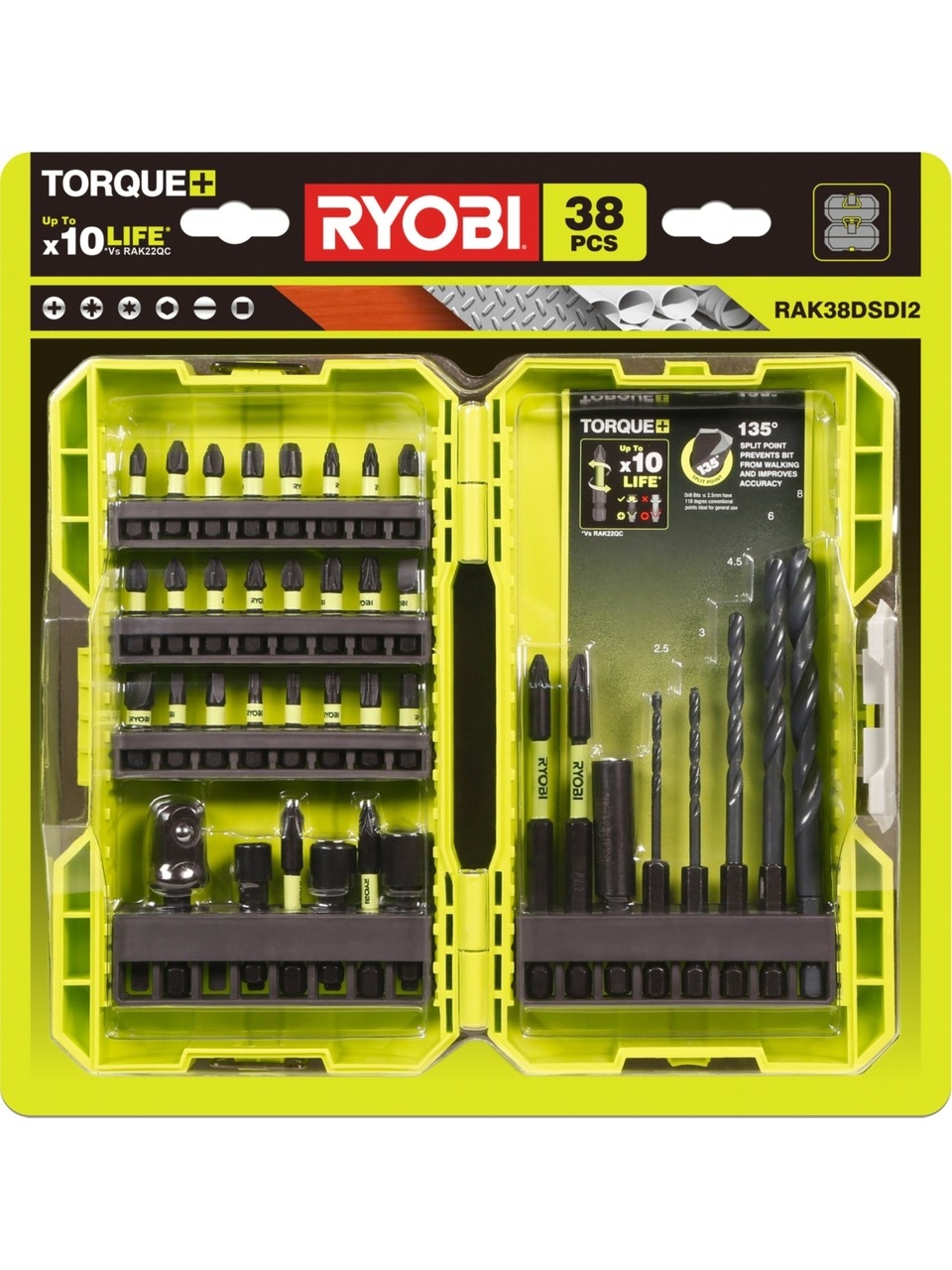 Ryobi%20RAK38DSDI2%2038%20Parça%20Vidalama ve%20Delme%20Uç%20Seti