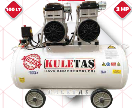 Kuletaş 100lt-2 Sessiz Yağsız Hava Kompresörü