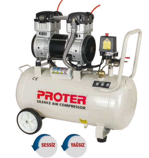 Proter 50 Lt Yağsız ve Sessiz Kompresör