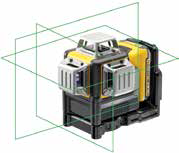 Dewalt DCE089D1G 3x360 Lazer 10.8V Li-Ion Hizalama-Yeşil