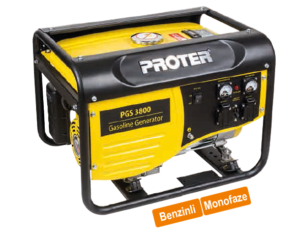 Proter PGS3800 2.8Kw Benzinli Jeneratör Monofaze - İpli