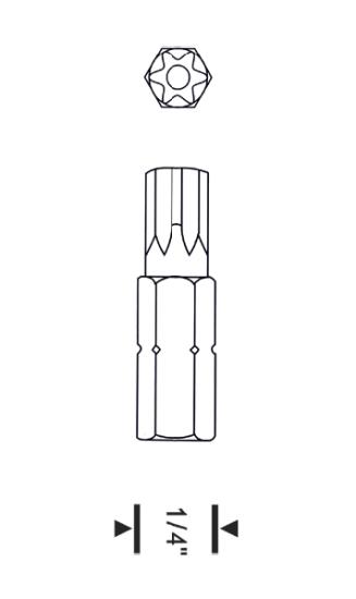 Proscr SCR03205 T9*25 Delikli Torx Bits Uç