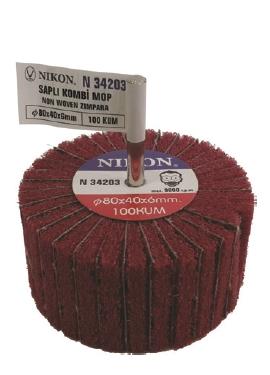 Nikon N34207 Saplı Kombi Mop Non Woven Zımpara 50x20x6 100 Kum