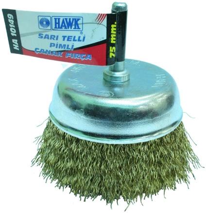 Hawk HA10149 75mm Sarı Telli Pimli Çanak Fırça 6’lı