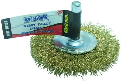 Hawk HA10131 60mm Sarı Telli Pimli Daire Fırça 10’lu