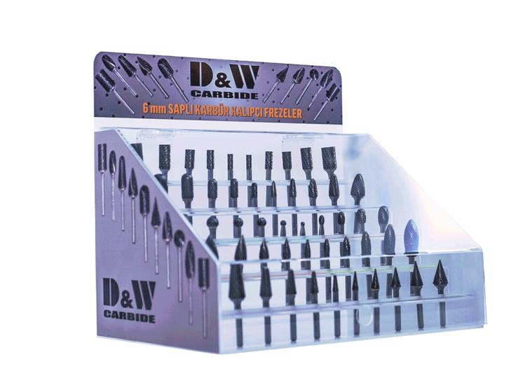 D&W DWFSET 50 Parça 6mm Saplı Karbür Kalıpçı Freze Seti