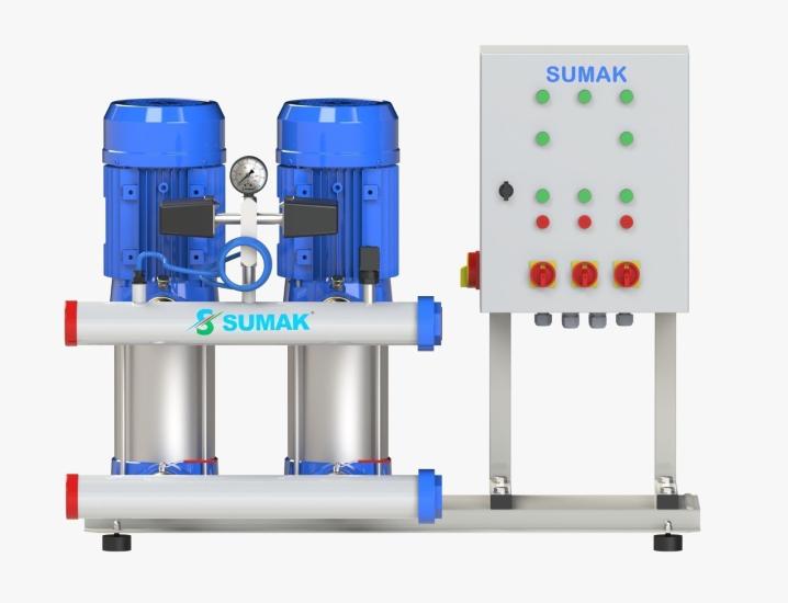 Sumak SHT6B180/10PFK 2x1.35Kw 3000D/D Çift Pompalı Frekans Kontrollü Hidrofor Trifaze