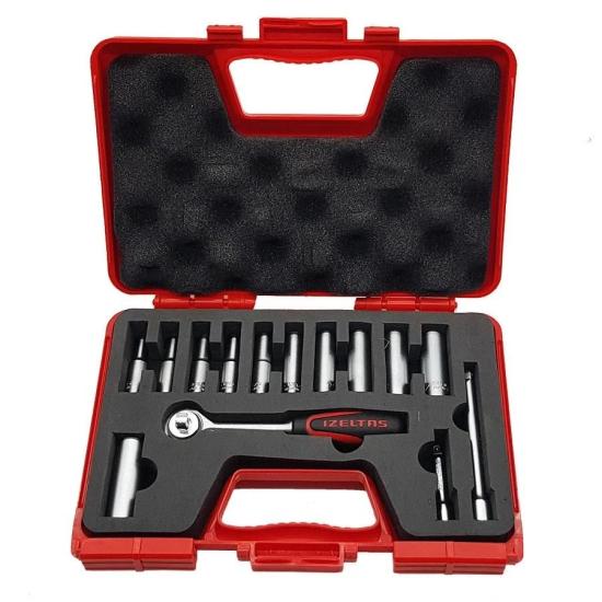 İzeltaş 1107 00 6014 1/4” Derin Lokma Anahtar Set (14 parça, mm)